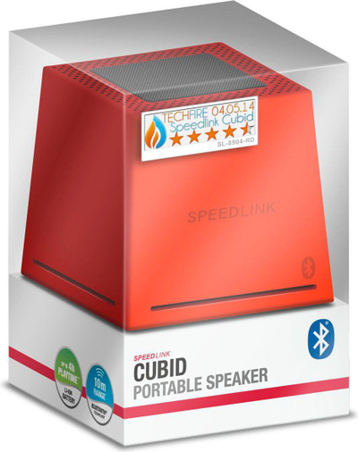Kuti folëse portabël Speedlink Cubido, Bluetooth, bateri gjer në 4 orë, e kuqe