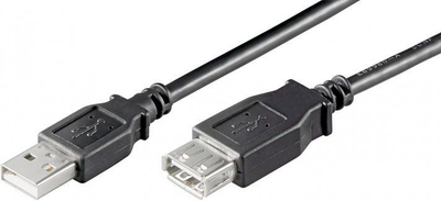 Kabllo Techly USB A - USB A 686221, 0.3m, e zezë