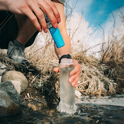 Мека шише Hydrapak Ultraflask+ Filter Kit, 500ml, со филтер за вода, сина