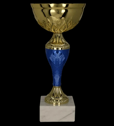 Kupë trofe Gold Blue 8369E, 21.5cm, metal, e artë me blu