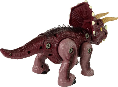 Lodër dinosauri me trapano plastik, me drita dhe tinguj, bordo