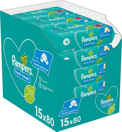 Pampers Fresh Clean Бебешки Марамчиња, 1200 Марамчиња