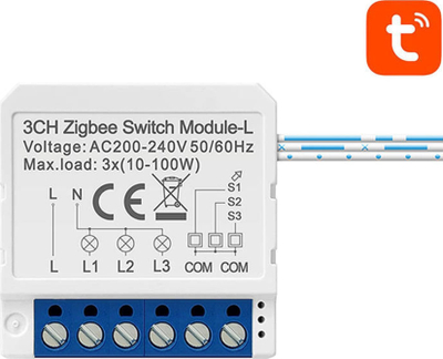 Ndërprës i zgjuar ZigBee Avatto LZWSM16-W3, 3 kanale, pa tel neutral, i bardhë