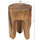 Stol 3-këmbësh druri teak natyral Φ30×40 cm (HM9349)