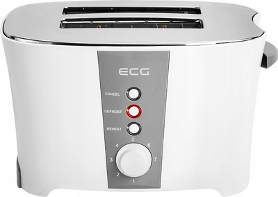 Toster ECG ST 818, 800W, 2 feta, i bardhë