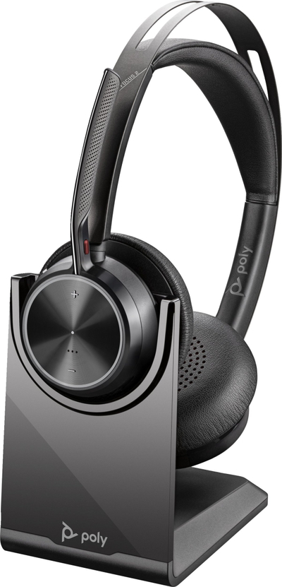 Kufje HP Poly Voyager Focus 2, USB A, me ndalues zhurme, me bazë karikimi, të zeza