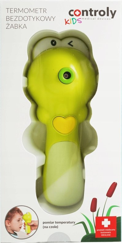 Термометар без контакт Controly Kids Frog, инфрацрвен, за чело, зелен