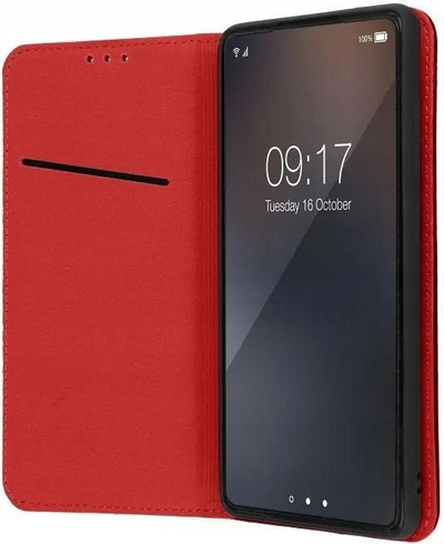 Kaburë telefoni Smart Pro Book për Xiaomi Redmi Note 14 Pro 4G, lëkurë, burgundy