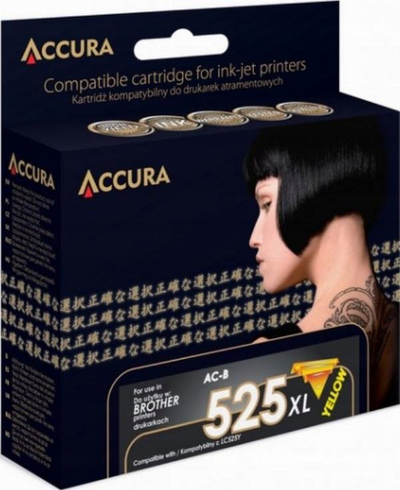 Кертриџ со боја Accura AC-B525YXXL, 15 ml, компатибилен со Brother LC525 LC529, жолта