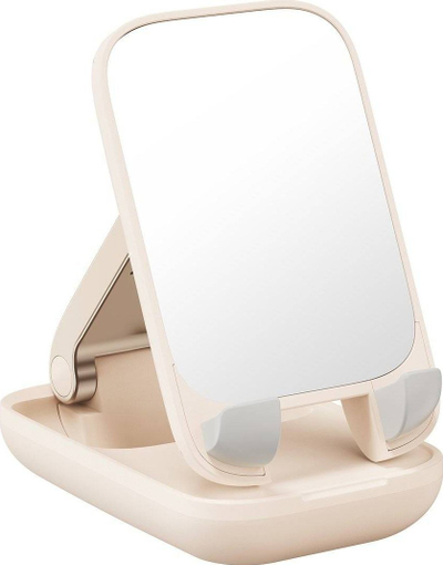 Mbajtëse telefoni Baseus Seashell Series, me pasqyrë, rozë e çelët
