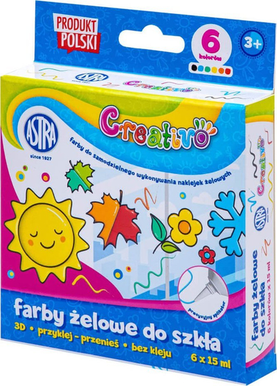 Set bojëra xheli për sticker Astra Creativo, 6x15ml, shumëngjyrëshe