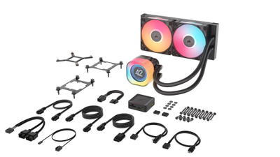 Ftohës procesori Corsair iCUE LINK Titan 240 RX LCD, 240mm, RGB, i zi
