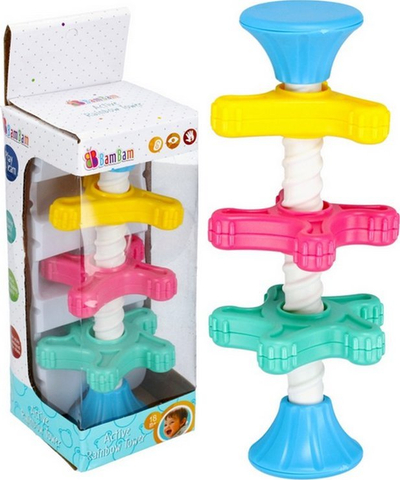 Lodër piramidë BAM BAM Tower, 3 unaza, me shumë ngjyra