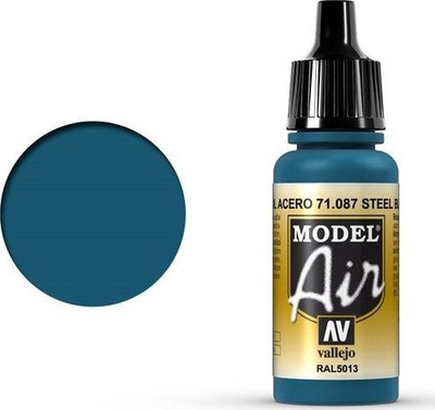 Bojë akrilike Vallejo Model Air Steel Blue, 17ml, mat, blu çelik