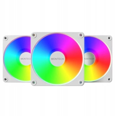 Сет вентилатори Montech GF120R V2, 120mm, ARGB PWM, 3 парчиња, со контролер