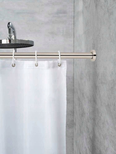 Shufër perde dushi WENKO Luz, e zgjatshme 70-115 cm, çelik inox, pa shpime
