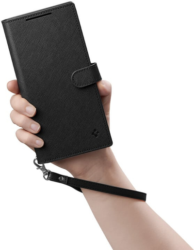 Këllëf Spigen Spigen Wallet S Plus për Samsung Galaxy S24 Ultra, i zi