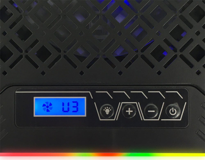 Bazë ftohëse për laptop Esperanza RGB GALERNE EGC109, me ventilator, drita RGB, e zezë