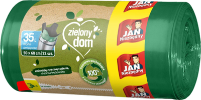 Qese plehrash Jan Niezbędny Zielony Dom, 35L, 22 copë, jeshile
