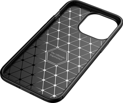 Футрола за телефон Carbon Premium за iPhone 15 Pro Max, со карбон ефект, црна