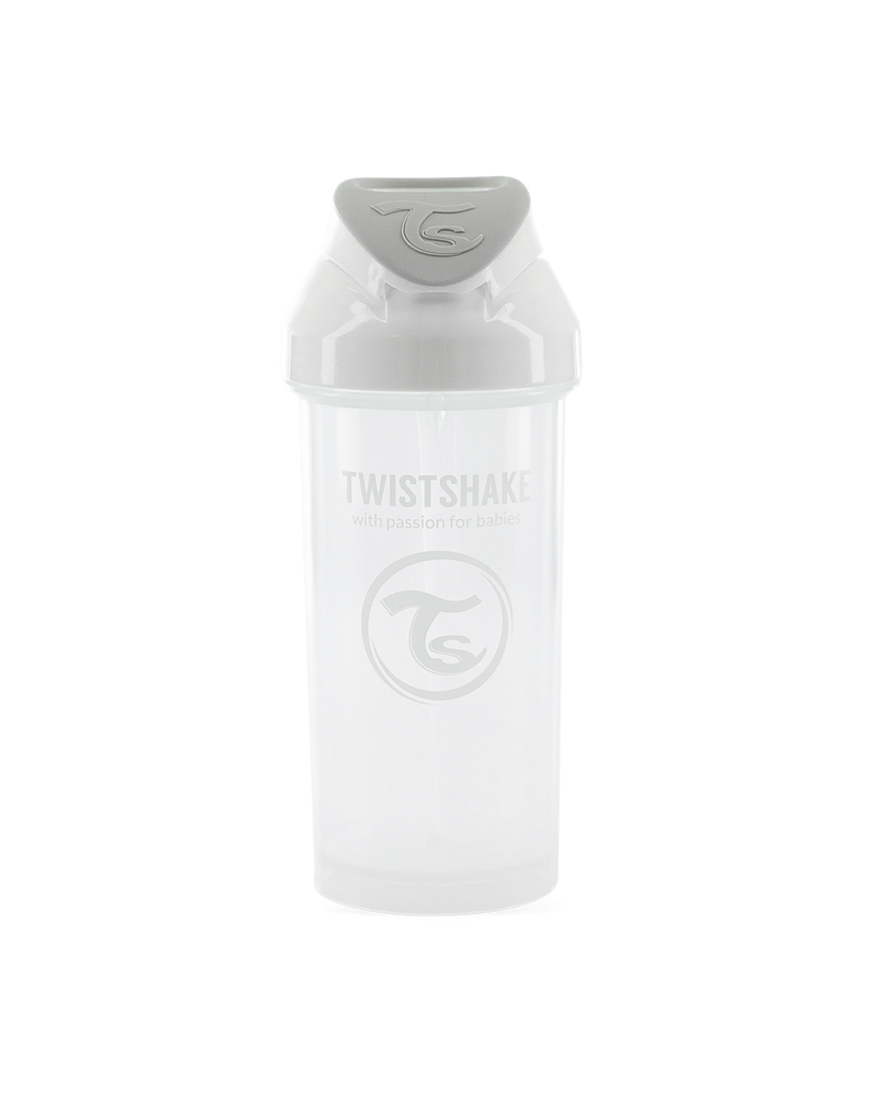 Gotë me Pipë Twistshake 360ml 6+ muaj, Bardhë