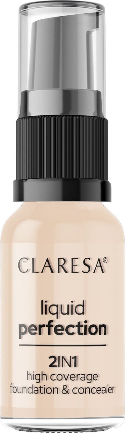 Korektor dhe fondatinë Clarese Liquid Perfection 2 in 1, 18 g, nuanca 101.5 Vanilla