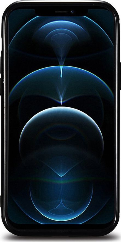 Këllëf telefoni iCarer Leather Oil Wax, për iPhone 12 Pro Max, lëkurë natyrale, i zi