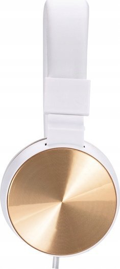 Kufje HP DHH-1206 me mikrofon, me rrotë volum, 3.5mm, të bardha me gold
