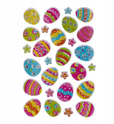 Ngjitësa dekorativ 3D CRAFT WITH FUN Easter Eggs 531852, set 28 copë, shumëngjyrëshe