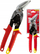 Gërshërë llamarine Milwaukee Offset Aviation Snips, 10", prerje e drejtë, të kuqe