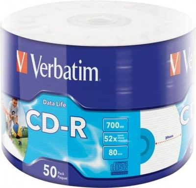 Set i CD-R Verbatim (43794), 700mb, 52x, 50 copë