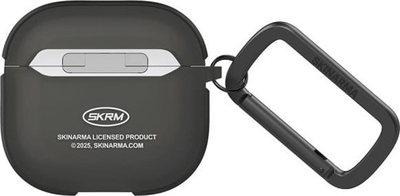 Mbulesë kufjesh Skinarma Kinzoku Smoke për AirPods 4, plastike, me karabinë, gri