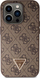 Kuti mbrojtëse Guess GUHCP14LP4TDSCPW për iPhone 14 Pro, hardcase crossbody, print 4G, kafe