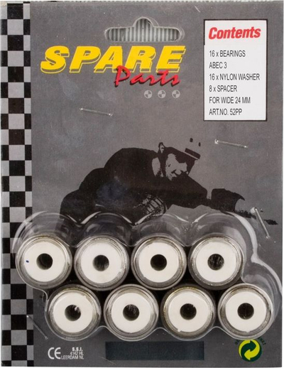 Kushineta skateboard Spare Parts 52PP, ABEC 3, set 16 copë, ngjyrë argjendt
