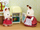 Set lodër Sylvanian Families Mami Lepurushe Chocolate Rabbit, figurinë lepurushe, frigorifer me gjerat e veta, shumëngjyrësh