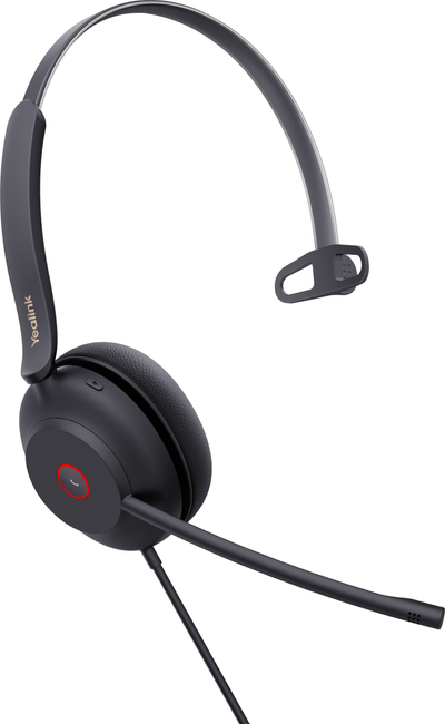 Kufje me kabllo Yealink UH37 Mono UC, USB C dhe USB A, të zeza