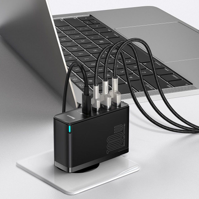 Karikues Baseus GaN2 Pro 2x USB-A 2x USB-C 3 A (BSU2726BLK), 100 W, i zi