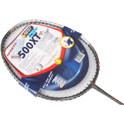 Raketë badminton Best Sporting XT 500, fiberglass, aliazh alumini, e zezë