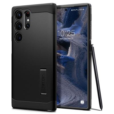 Mbështjellës për Samsung Galaxy S23 Ultra Spigen Tough Armor, i zi