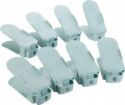 Mbajtëse këpucësh WENKO Shoe Stacker, set me 8 copë, i rregullueshëm në lartësi, jeshile pastel