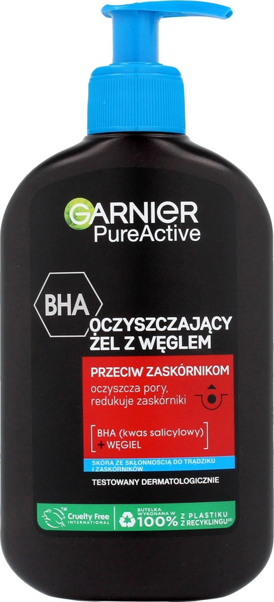 Xhel pastrimi për fytyrë Garnier Pure Active, me karbon aktiv, 250 ml