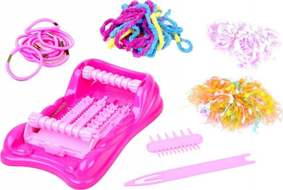 Set kreativ tezgjah për byzylykë DIY Rope Bracelet, plastik, për kalamaj 6+, rozë