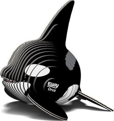 Model 3D Eugy Orca Sea Animal, lodër kartoni, për kalamoj, shumëngjyrësh