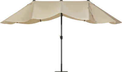 Çadër kopshti Beliani Sibilla, diametër 460 cm, alumini, bezhë