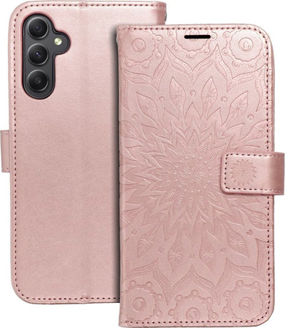 Mbulesë libri OEM Mezzo Mandala për Samsung Galaxy A34 5G, me xhepa kartash, rozë