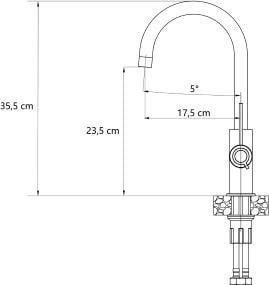 Rubinet kuzhine Quadron Jodie, çelik inox, ECO, ngjyrë ari