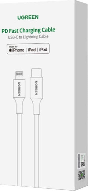 Kabllo Ugreen USB C në Lightning, 1.5 m, PD 20W, i zi
