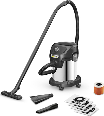 Fshesë me ujë dhe pluhur Kärcher KWD 3 S V-17/4/20 Anniversary Edition, 1000W, rezervuar inox 17L, Black Edition