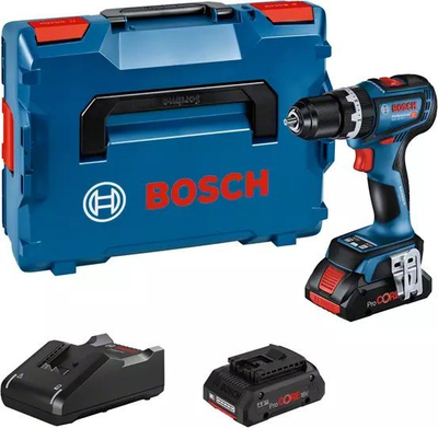 Trapano–kaçavidë me goditje Bosch GSB 18V-90 C, 18V, 2x bateri 4Ah, me valixhe