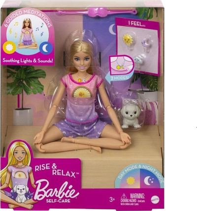 Kukull Barbie Self Care Rise and Relax, 28cm, me drita edhe me tinguj, shumëngjyrëshe